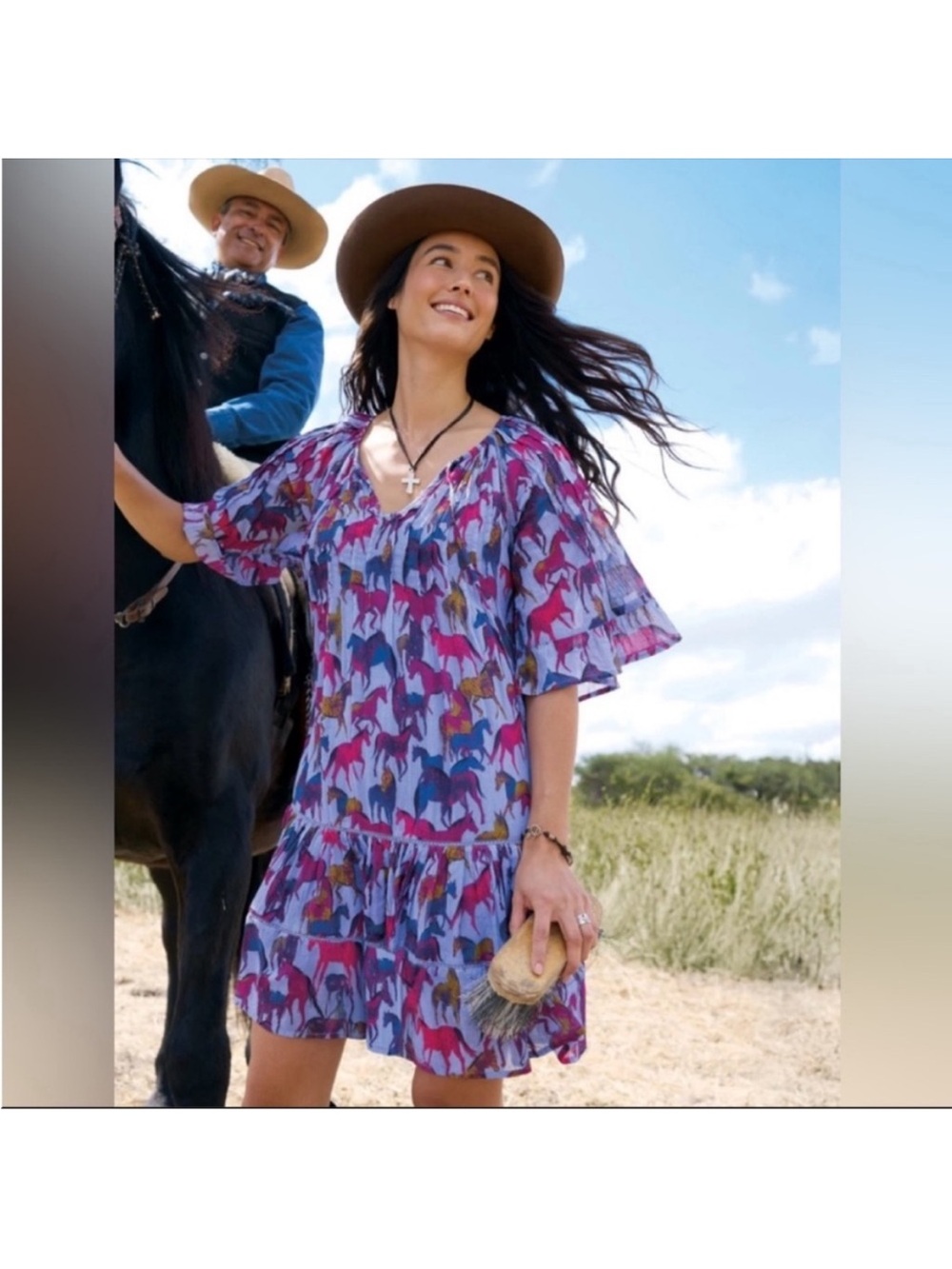 NWT Sundance Aisha Horse Printed $148 Dress PM